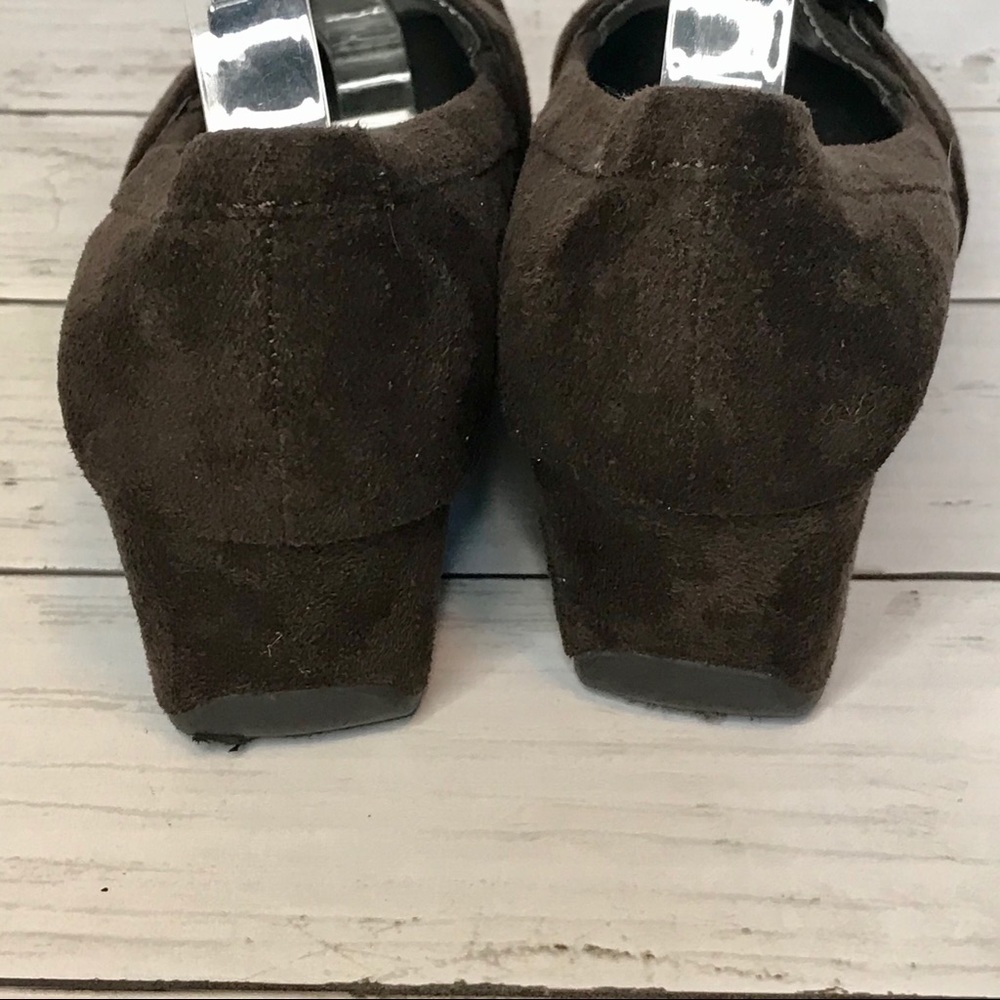 Marc Fisher Suede Buckle Wedges - Picture 7 of 11
